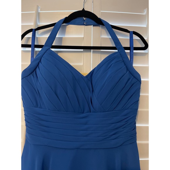 Mori Lee by Madeline Gardner Blue dress Bridesmaids size USA 9/10 - Picture 3 of 10